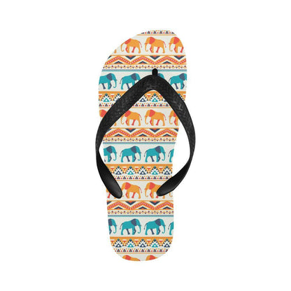 Elephant Aztec Ethnic Print Pattern Flip Flops-JTAMIGO.COM