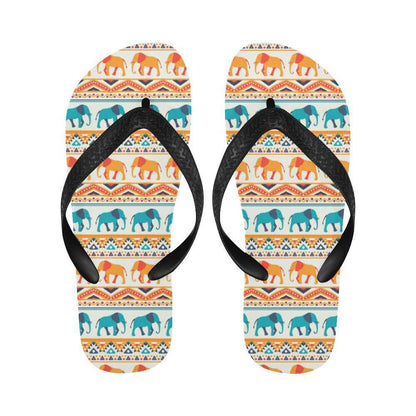 Elephant Aztec Ethnic Print Pattern Flip Flops-JTAMIGO.COM
