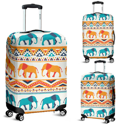 Elephant Aztec Ethnic Print Pattern Luggage Cover Protector