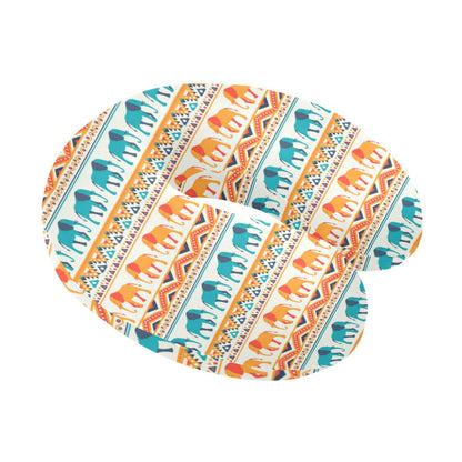 Elephant Aztec Ethnic Print Pattern U-Shaped Travel Neck Pillow-JTAMIGO.COM