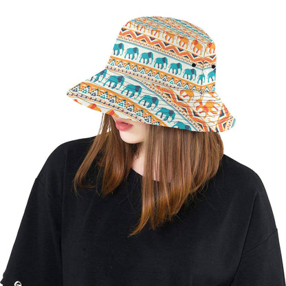 Elephant Aztec Ethnic Print Pattern Unisex Bucket Hat