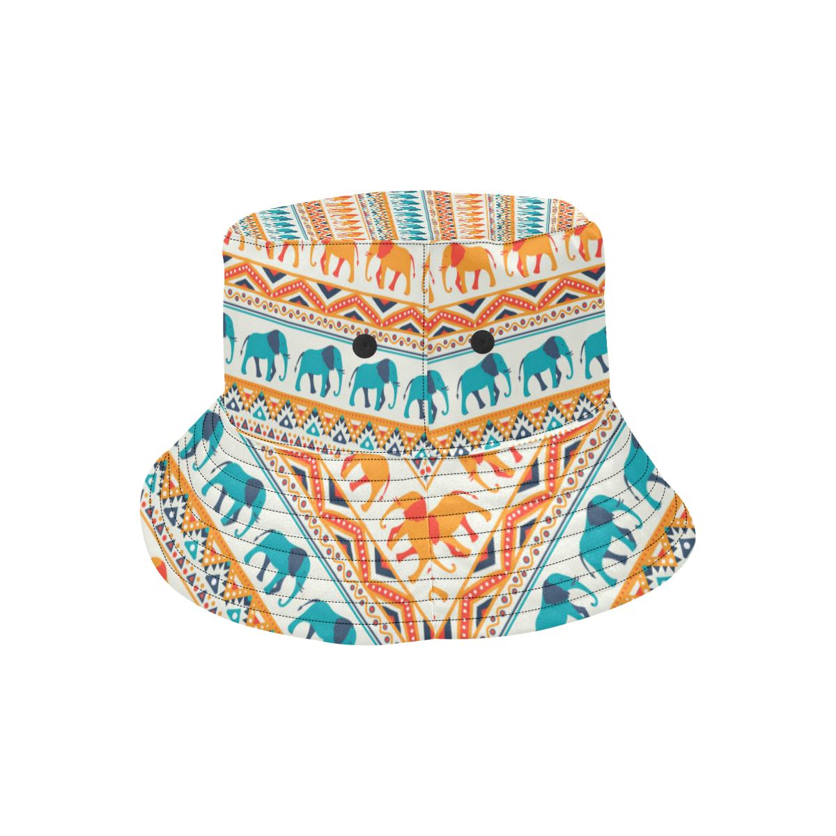 Elephant Aztec Ethnic Print Pattern Unisex Bucket Hat