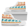 Elephant Aztec Ethnic Print Pattern Women High Top Shoes