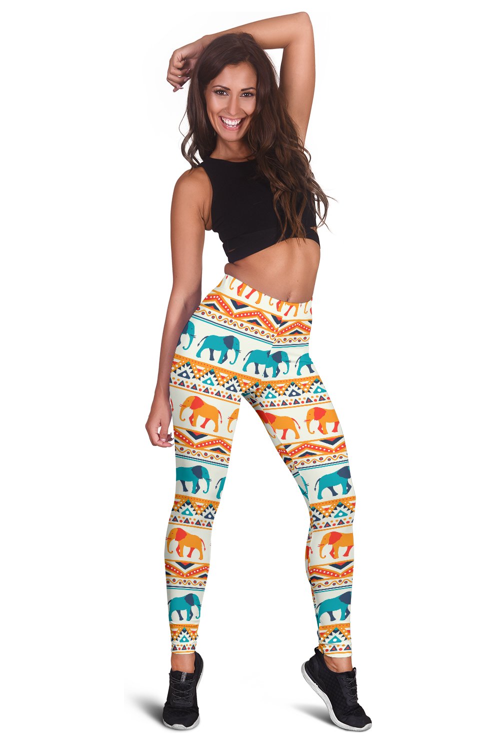 Elephant Aztec Ethnic Print Pattern Women Leggings