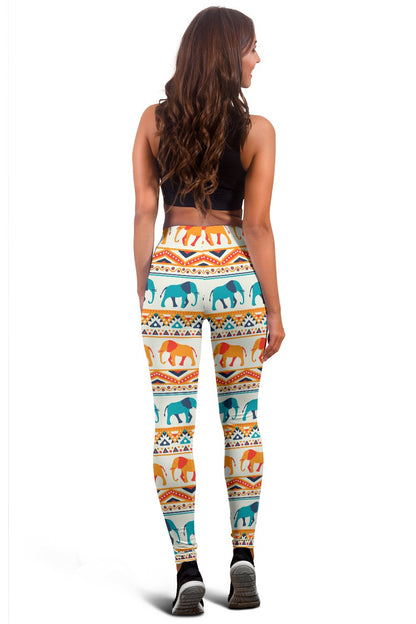 Elephant Aztec Ethnic Print Pattern Women Leggings