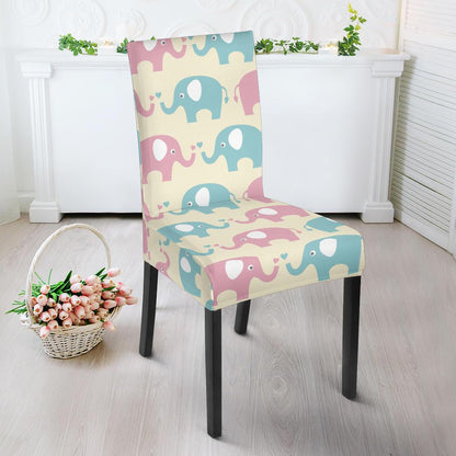 Elephant Baby Pastel Print Pattern Dinning Chair Slipper-JTAMIGO.COM