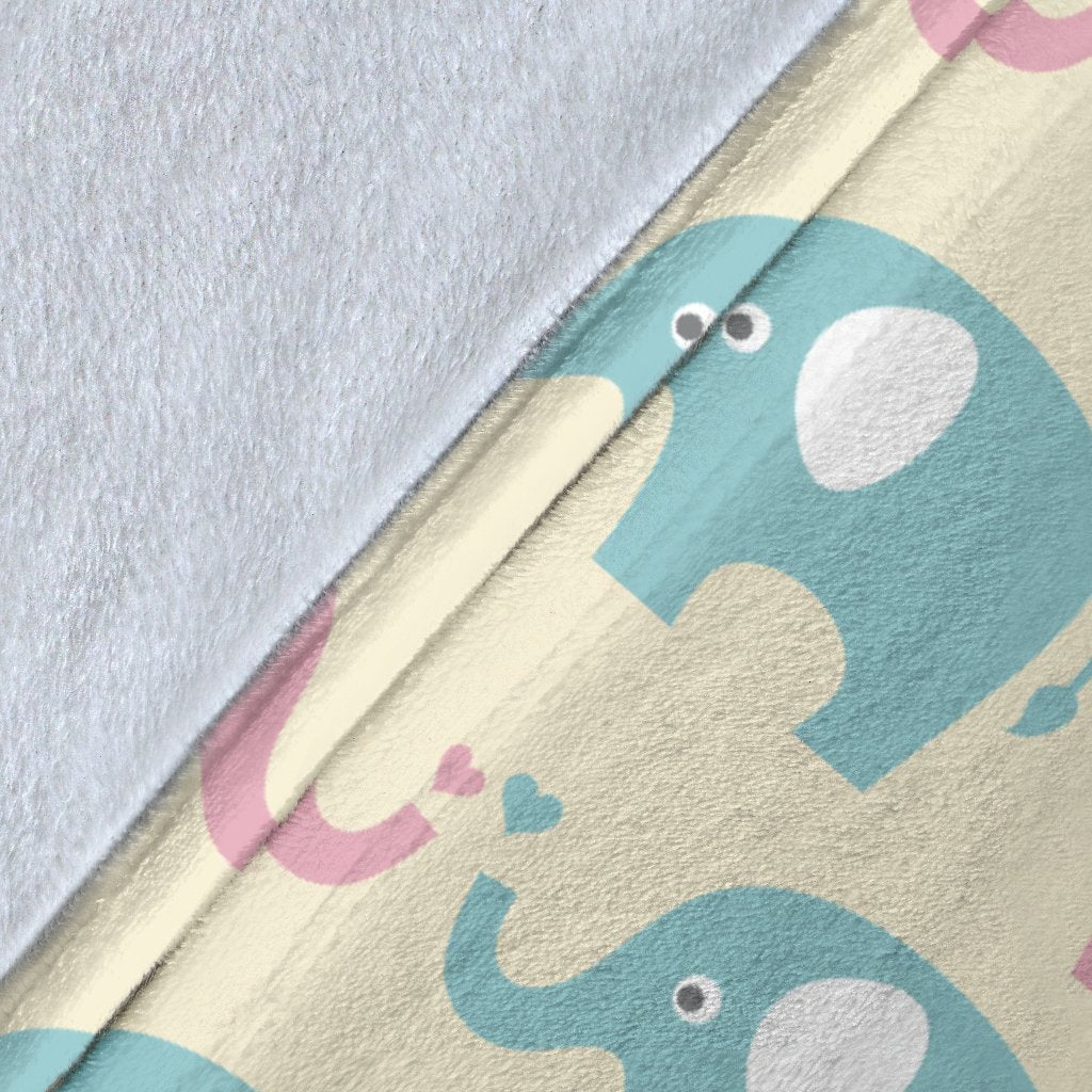 Elephant Baby Pastel Print Pattern Fleece Blanket