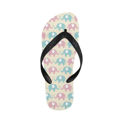 Elephant Baby Pastel Print Pattern Flip Flops-JTAMIGO.COM