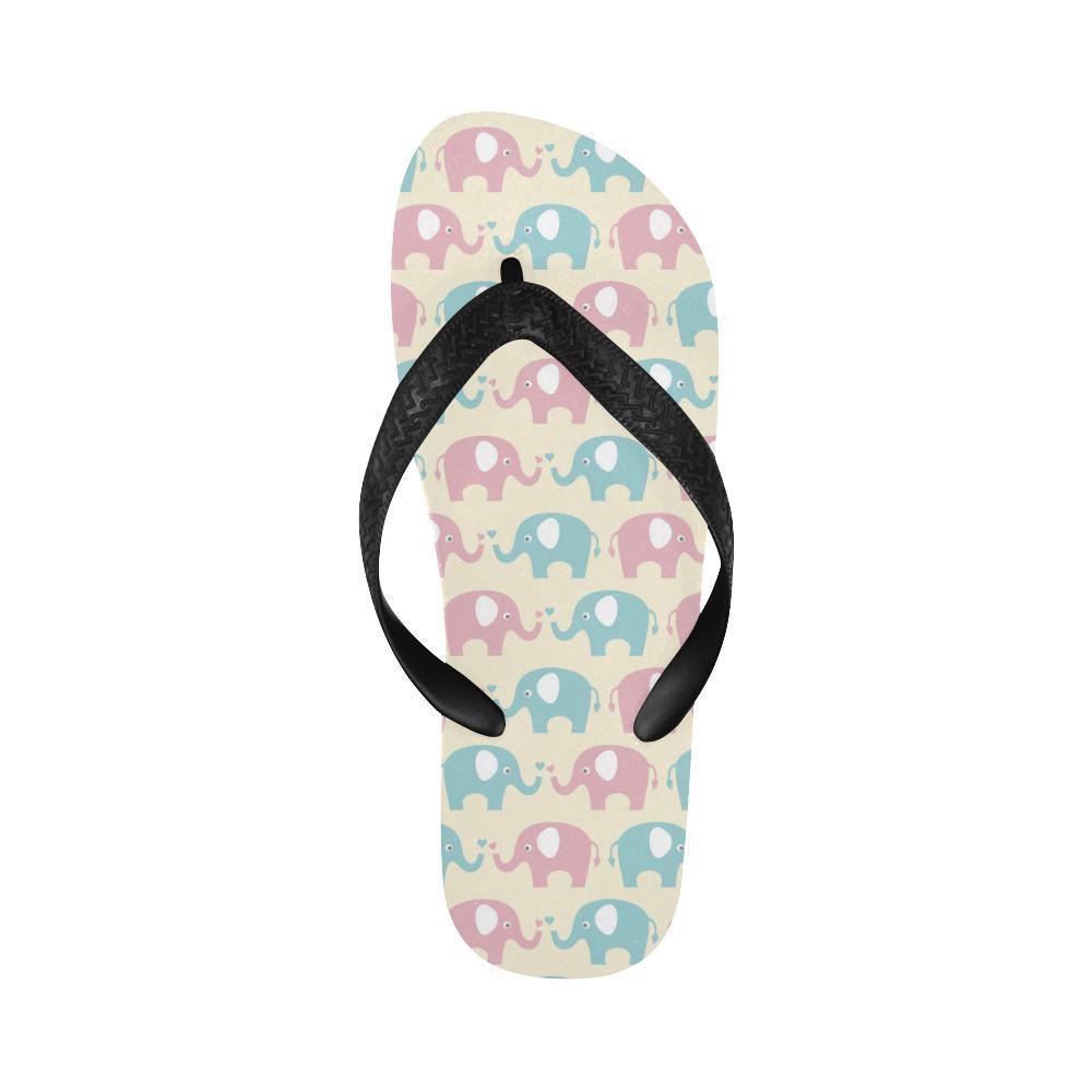 Elephant Baby Pastel Print Pattern Flip Flops-JTAMIGO.COM