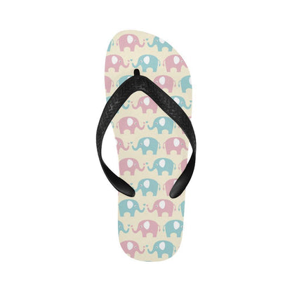 Elephant Baby Pastel Print Pattern Flip Flops-JTAMIGO.COM