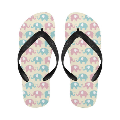 Elephant Baby Pastel Print Pattern Flip Flops-JTAMIGO.COM