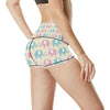 Elephant Baby Pastel Print Pattern High Waisted Spandex Shorts-JTAMIGO.COM