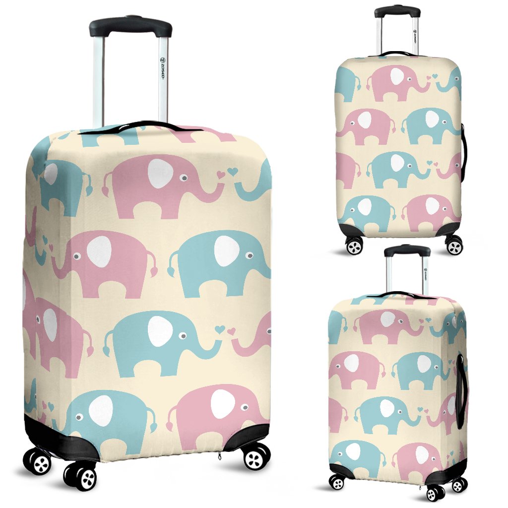 Elephant Baby Pastel Print Pattern Luggage Cover Protector