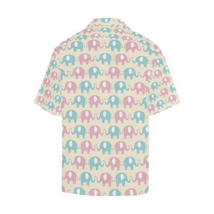Elephant Baby Pastel Print Pattern Men Aloha Hawaiian Shirt