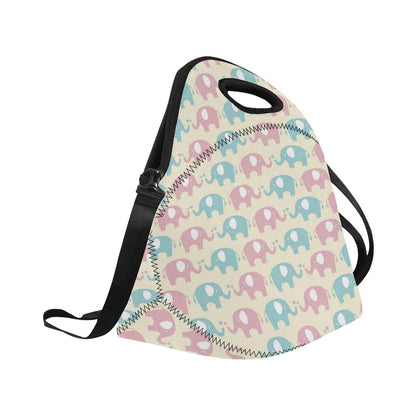 Elephant Baby Pastel Print Pattern Neoprene Lunch Bag (Model 1669)(Large)-JTAMIGO.COM