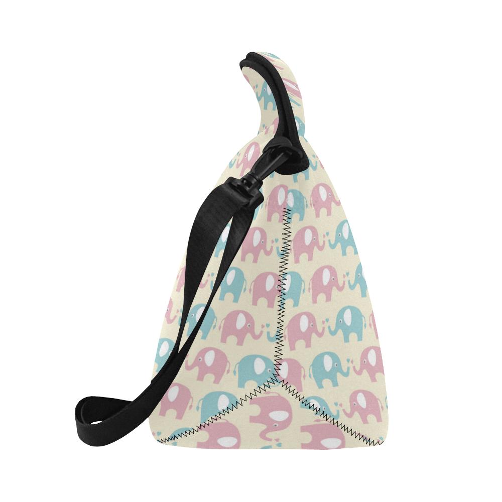 Elephant Baby Pastel Print Pattern Neoprene Lunch Bag (Model 1669)(Large)-JTAMIGO.COM