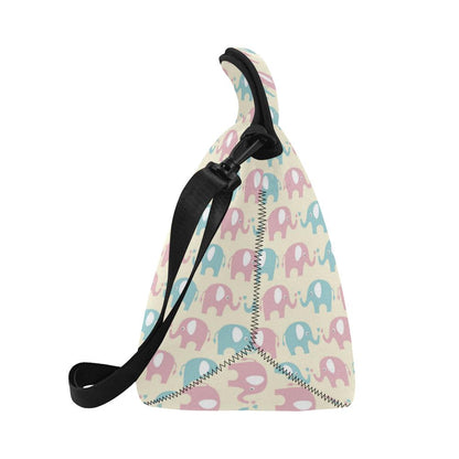 Elephant Baby Pastel Print Pattern Neoprene Lunch Bag (Model 1669)(Large)-JTAMIGO.COM
