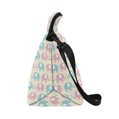 Elephant Baby Pastel Print Pattern Neoprene Lunch Bag (Model 1669)(Large)-JTAMIGO.COM