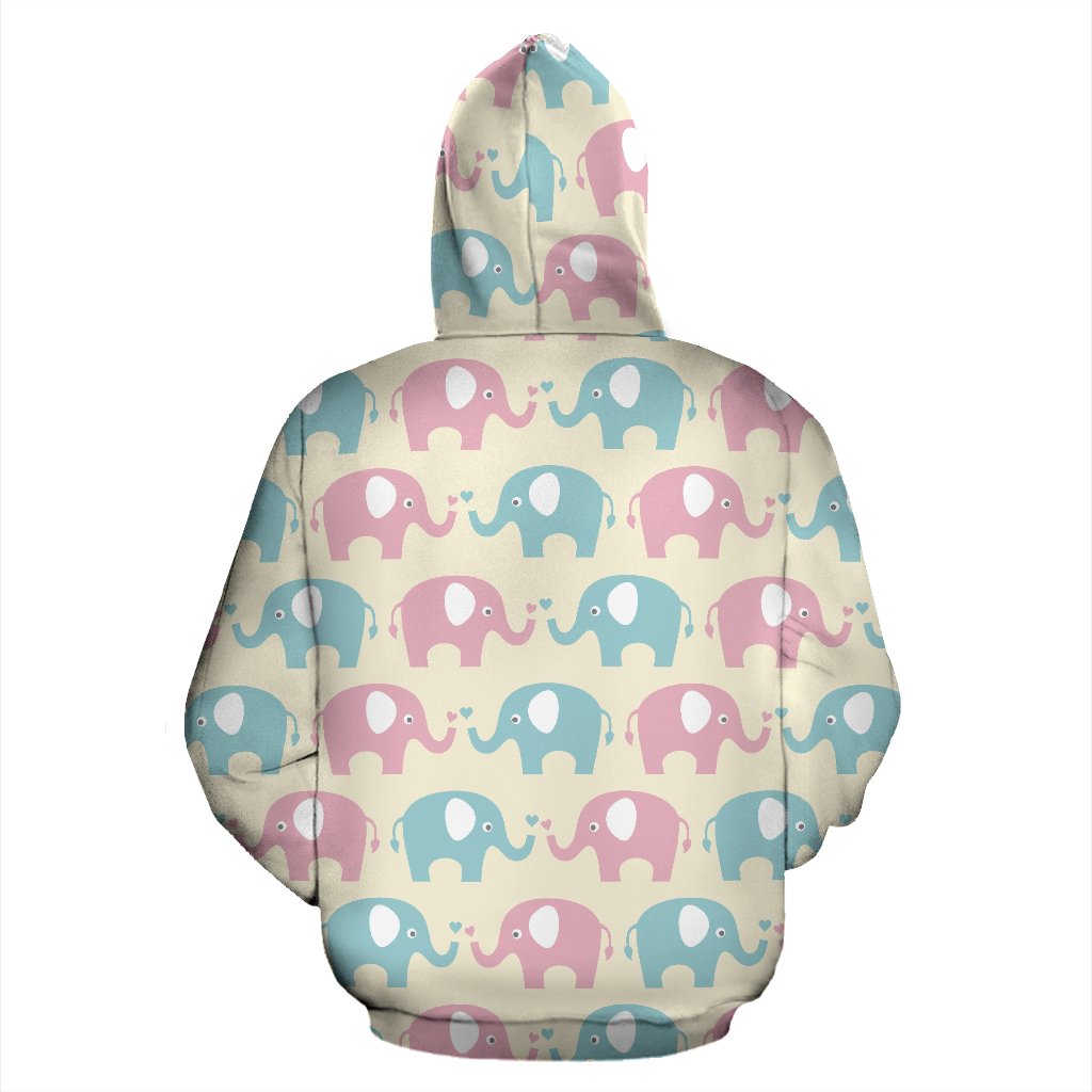 Elephant Baby Pastel Print Pattern Pullover Hoodie