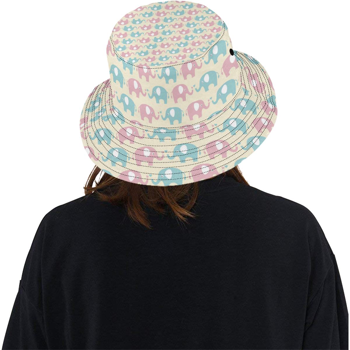 Elephant Baby Pastel Print Pattern Unisex Bucket Hat