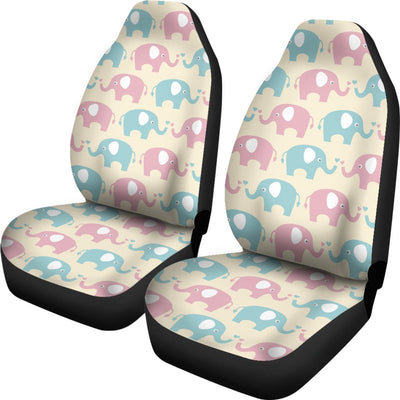 Elephant Baby Pastel Print Pattern Universal Fit Car Seat Covers