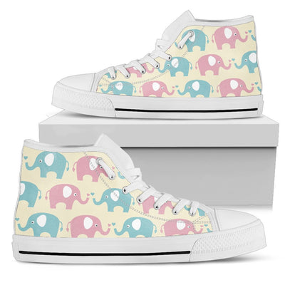 Elephant Baby Pastel Print Pattern Women High Top Shoes