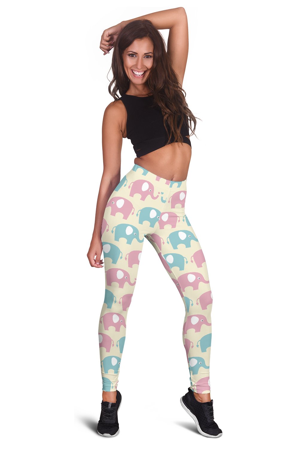 Elephant Baby Pastel Print Pattern Women Leggings