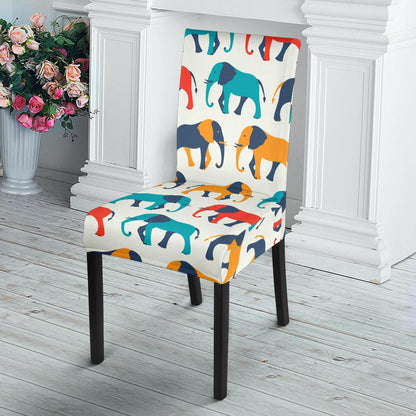 Elephant Colorful Print Pattern Dinning Chair Slipper-JTAMIGO.COM