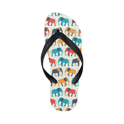 Elephant Colorful Print Pattern Flip Flops-JTAMIGO.COM