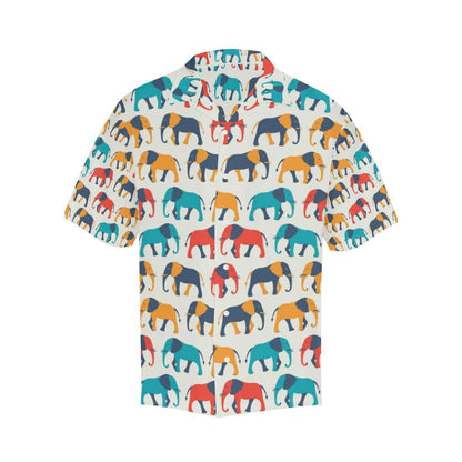 Elephant Colorful Print Pattern Men Aloha Hawaiian Shirt