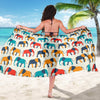 Elephant Colorful Print Pattern Sarong Pareo Wrap