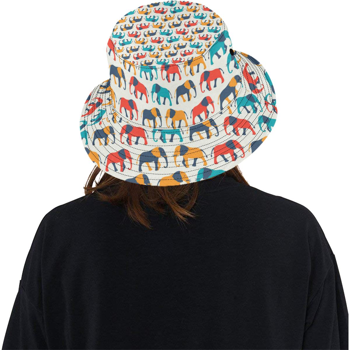 Elephant Colorful Print Pattern Unisex Bucket Hat