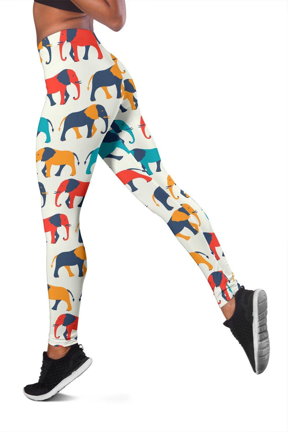 Elephant Colorful Print Pattern Women Leggings