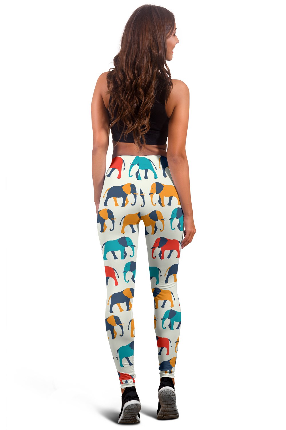 Elephant Colorful Print Pattern Women Leggings