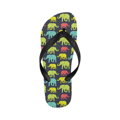 Elephant Neon Color Print Pattern Flip Flops-JTAMIGO.COM