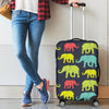 Elephant Neon Color Print Pattern Luggage Cover Protector
