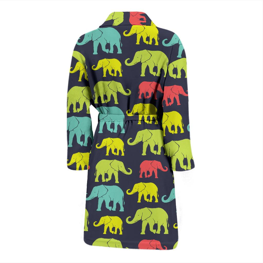 Elephant Neon Color Print Pattern Men Bath Robe-JTAMIGO.COM