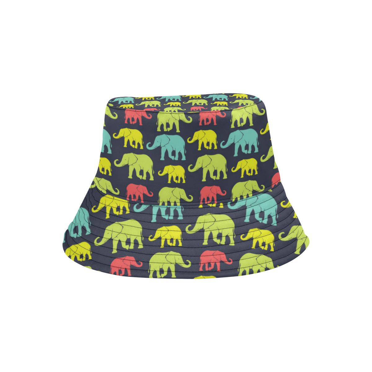 Elephant Neon Color Print Pattern Unisex Bucket Hat