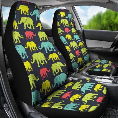 Elephant Neon Color Print Pattern Universal Fit Car Seat Covers