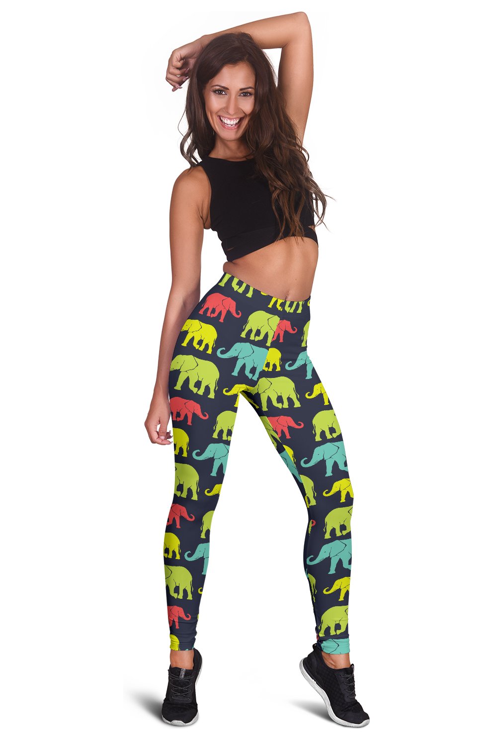 Elephant Neon Color Print Pattern Women Leggings