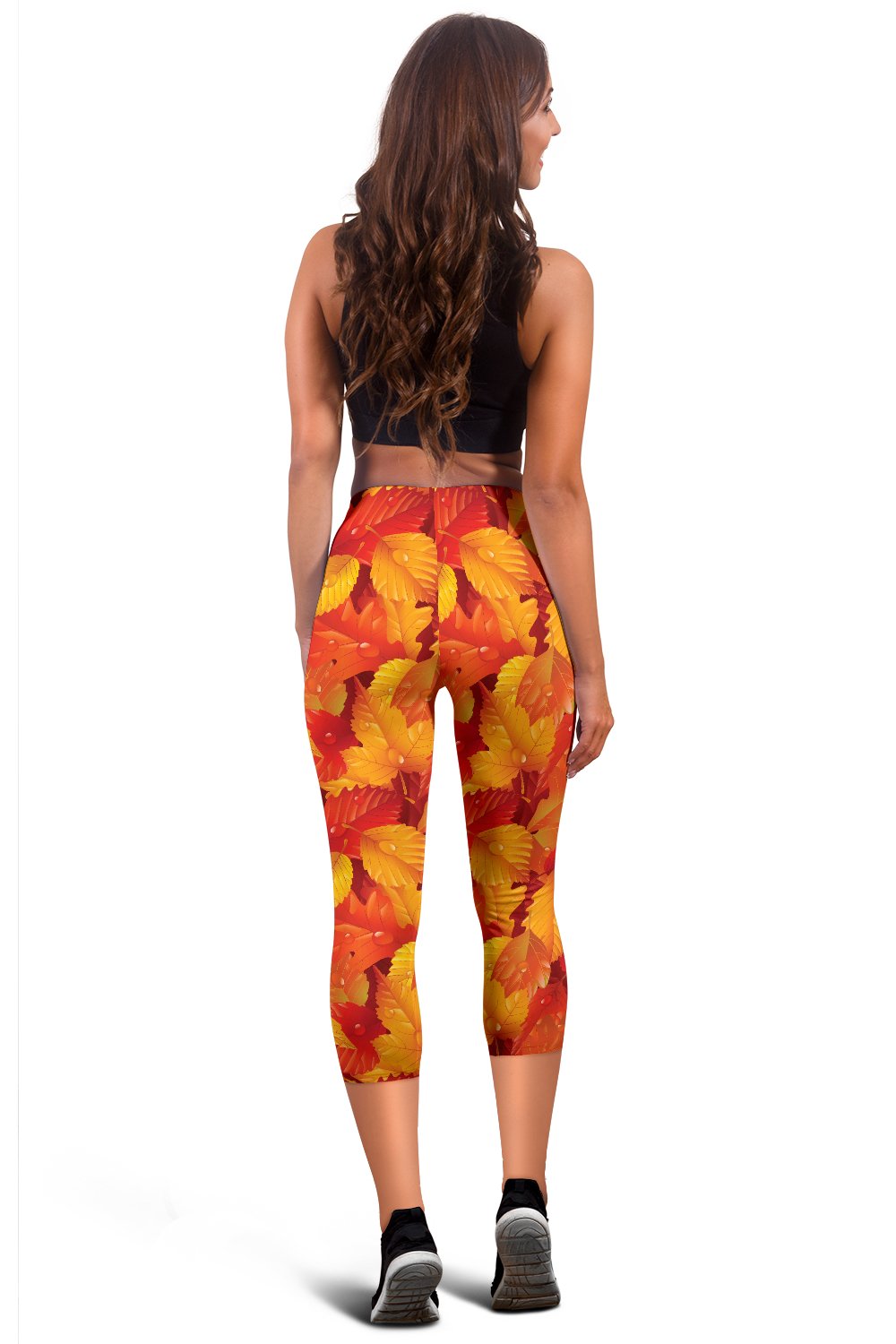 Elm Leave Authum Print Pattern Women Capris