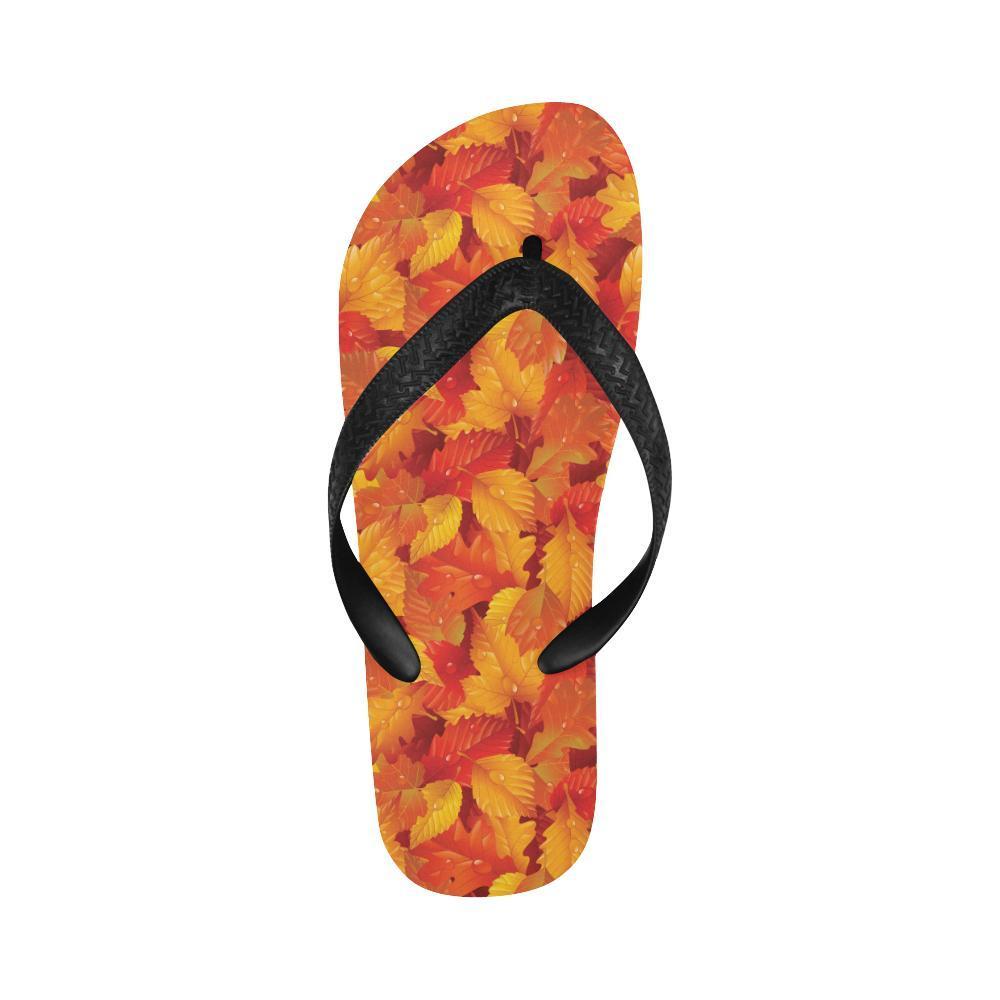 Elm Leave Autum Print Pattern Flip Flops-JTAMIGO.COM