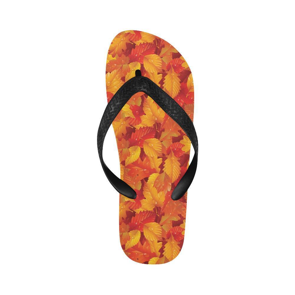 Elm Leave Autum Print Pattern Flip Flops-JTAMIGO.COM