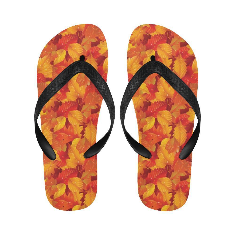 Elm Leave Autum Print Pattern Flip Flops-JTAMIGO.COM