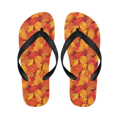 Elm Leave Autum Print Pattern Flip Flops-JTAMIGO.COM