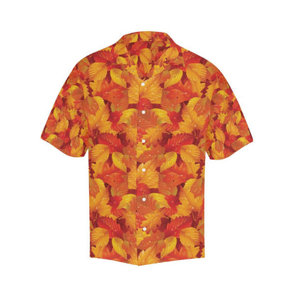 Elm Leave Autum Print Pattern Men Aloha Hawaiian Shirt
