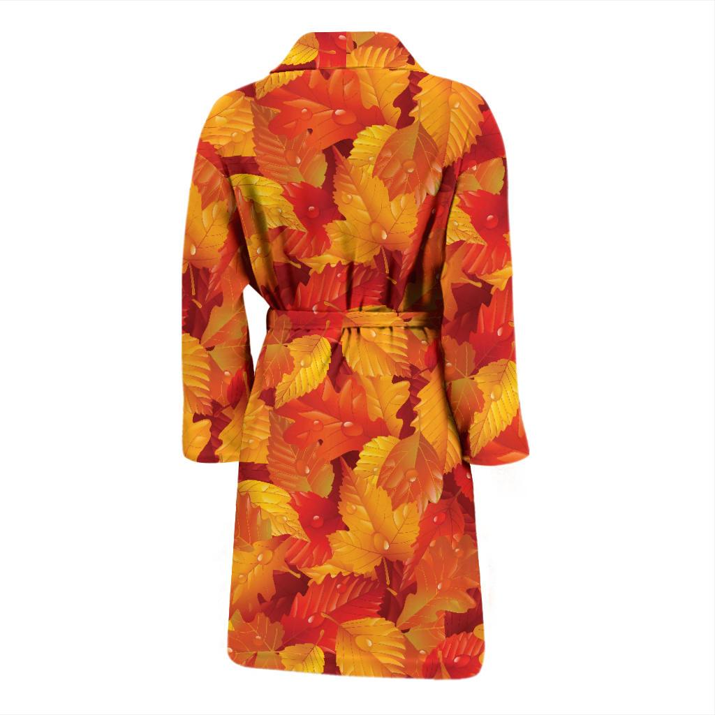 Elm Leave Autum Print Pattern Men Bath Robe-JTAMIGO.COM