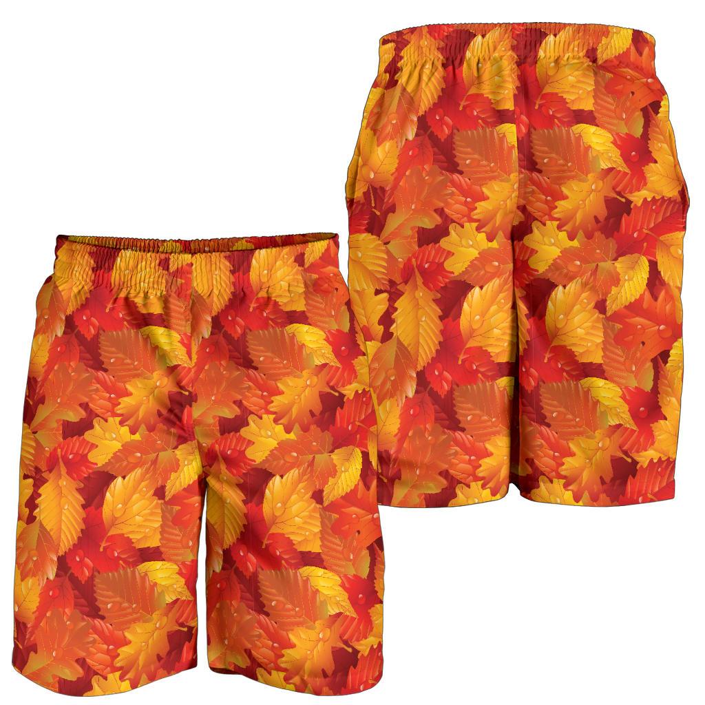 Elm Leave Autum Print Pattern Mens Shorts-JTAMIGO.COM
