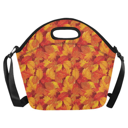 Elm Leave Autum Print Pattern Neoprene Lunch Bag (Model 1669)(Large)-JTAMIGO.COM