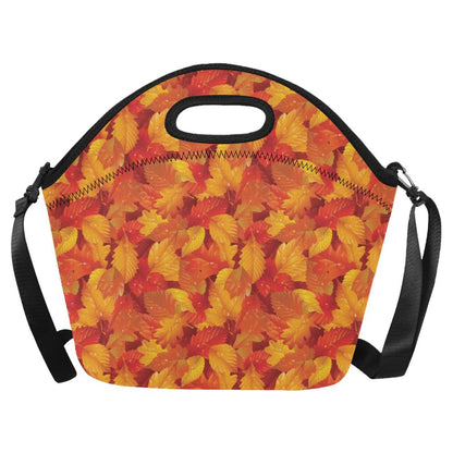 Elm Leave Autum Print Pattern Neoprene Lunch Bag (Model 1669)(Large)-JTAMIGO.COM